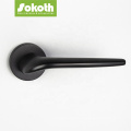 modern wooden door lock handle black square